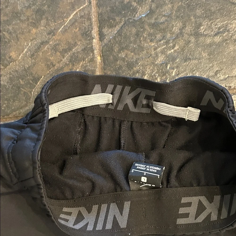Nike Kids Black Joggers with White Swoosh polar fleece dri-fit